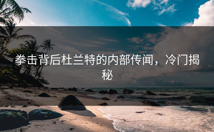 拳击背后杜兰特的内部传闻，冷门揭秘